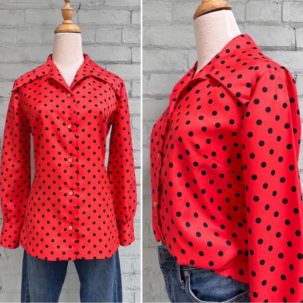 Red Polka Dot Women's Top
